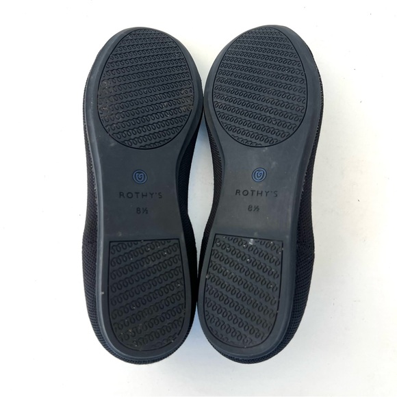 ROTHY’S The Flat Black w Blue Trim Soft Flexible Round Toe Slip On Flat Sz 8.5 - Picture 12 of 15